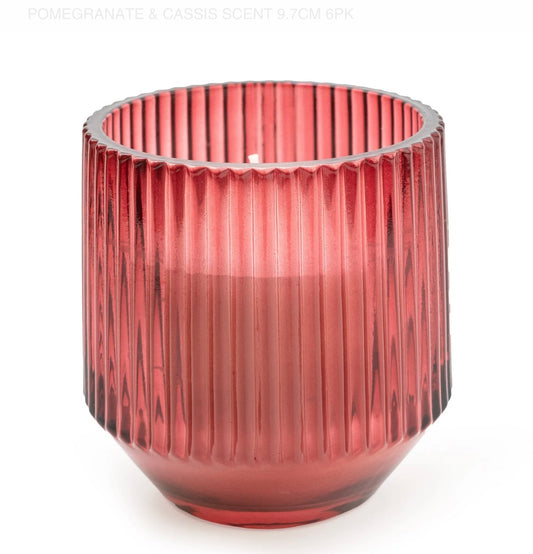 Pomegranate and Casis ridged scented candle