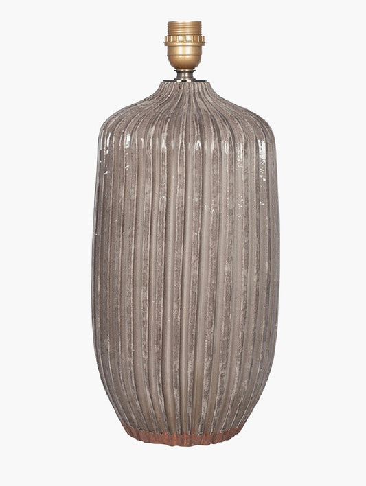 Hand Textured Glazed Grey StonewareTable Lamp