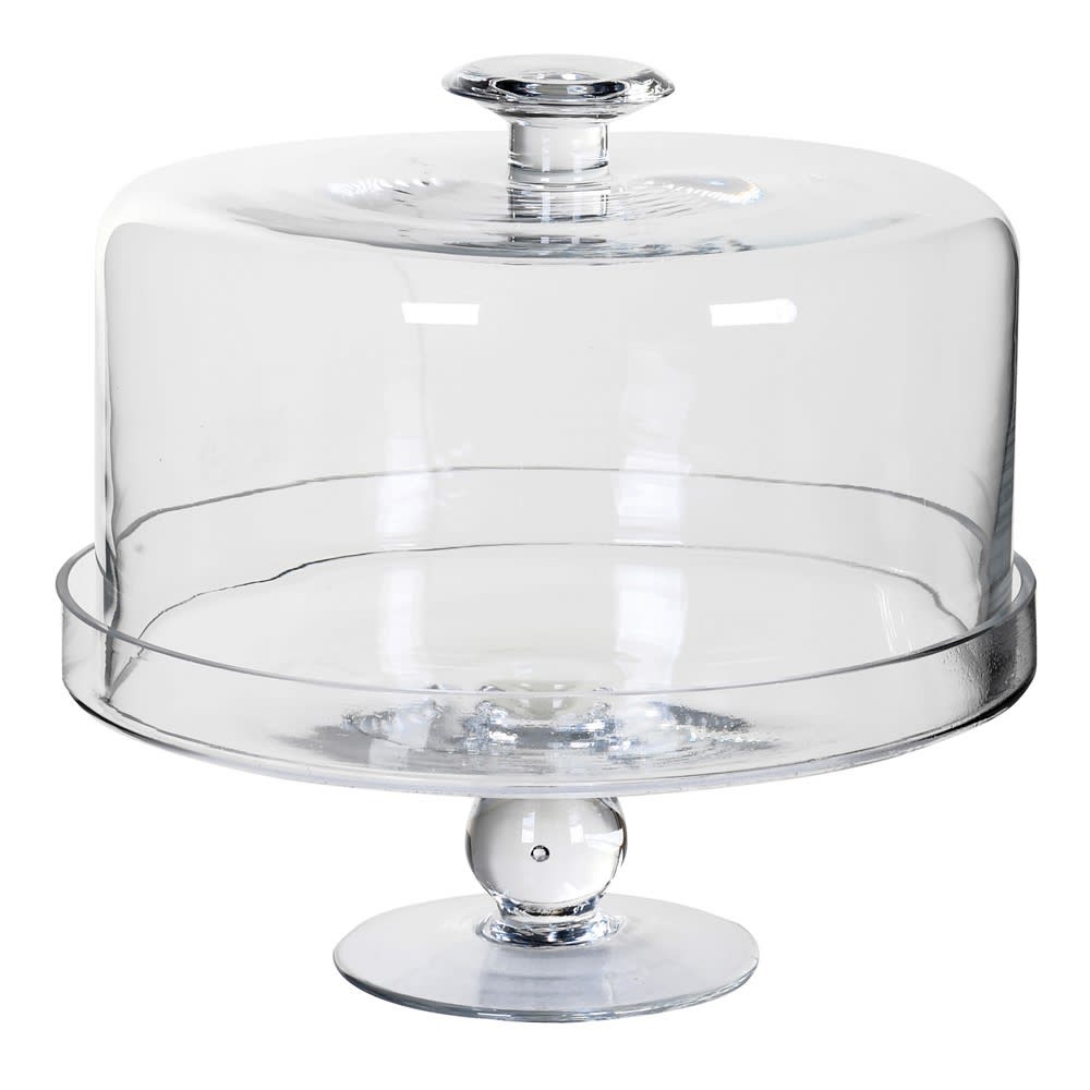 Glass dome cake stand