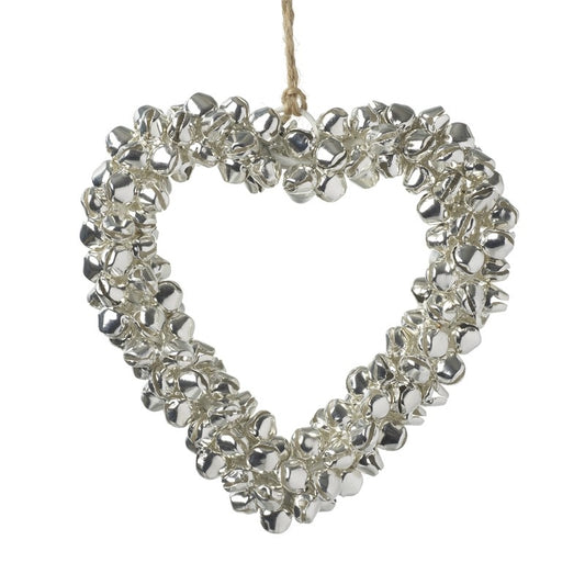 Silver bells heart tree decoration