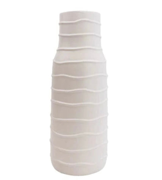 Large Conical Matt Cream Vase